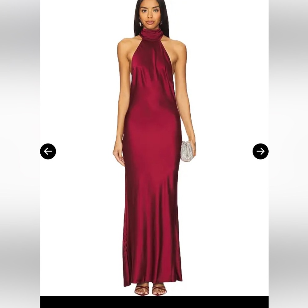 House of Harlow 1960 Deep Red Halter Maxi Dress